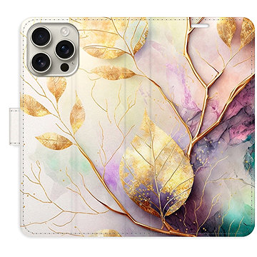 

iSaprio Flip pouzdro Gold Leaves 02 pro iPhone 16 Pro Max
