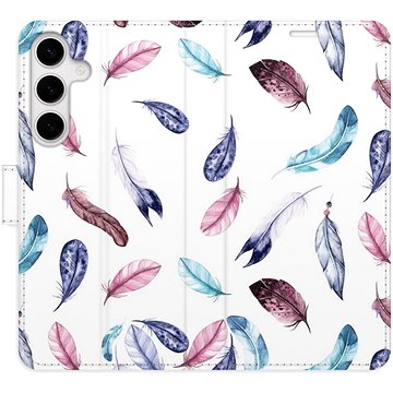 iSaprio flip pouzdro Colorful Feathers pro Samsung Galaxy S24+