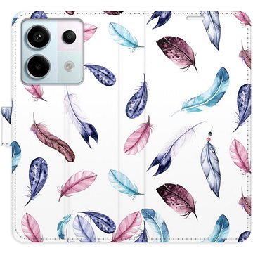 iSaprio flip pouzdro Colorful Feathers pro Xiaomi Redmi Note 13 Pro+ 5G