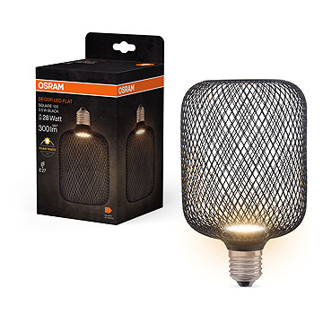 

OSRAM LED stropní svítidlo 3.5W E27 SQUARE BLACK, teplá bílá