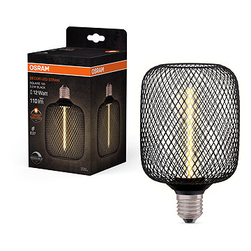 

OSRAM slaměné LED stropní světlo E27 SQUARE BLACK, laditelná teplá bílá