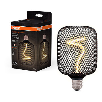 

OSRAM spirálové LED stropní světlo E27 SQUARE BLACK, laditelná teplá bílá