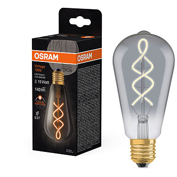 

OSRAM spirálovitá LED žárovka E27 4W VINTAGE 1906, teplá bílá