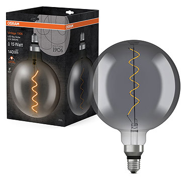 

OSRAM černá kulatá LED žárovka E27 4 W VINTAGE, teplá bílá