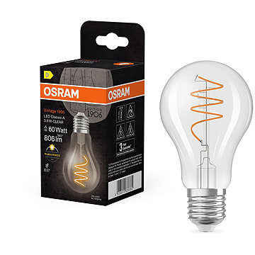 

OSRAM čirá LED žárovka E27 5.9W VINTAGE CLASSIC A, teplá bílá
