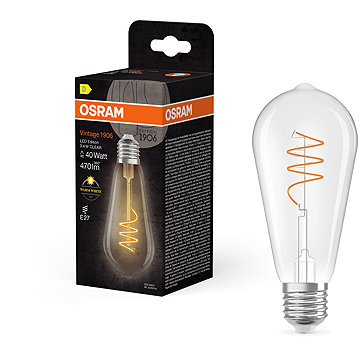 

OSRAM čirá LED žárovka E27 3.4W VINTAGE EDISON, teplá bílá