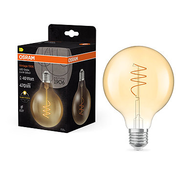 

OSRAM zlatá LED žárovka E27 3.4W VINTAGE GLOBE, teplá bílá