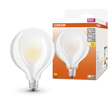 

OSRAM matná LED žárovka E27 6,5 W GLOBE, teplá bílá