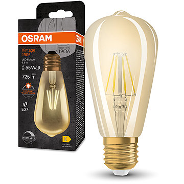 

OSRAM stmívatelná LED žárovka E27 6,5 W Vintage 1906, teplá bílá