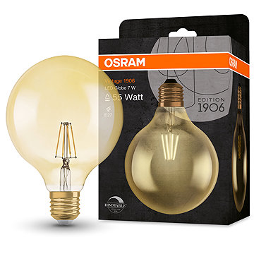 

OSRAM stmívatelná LED žárovka E27 6,5 W GLOBE VINTAGE, teplá bílá
