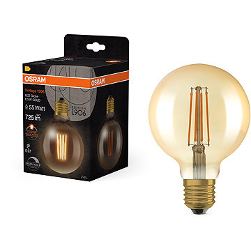 

OSRAM zlatá LED stmívatelná žárovka E27 6.5 W VINTAGE, teplá bílá