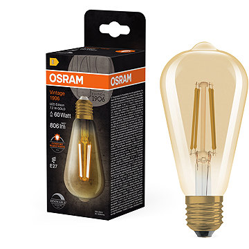 

OSRAM retro LED zlatá žárovka E27 VINTAGE 7.2 W, teplá bílá