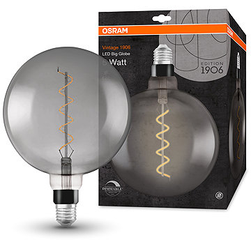 

OSRAM kouřová LED stmívatelná žárovka E27 4 W GLOBE VINTAGE, teplá bílá