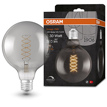 

OSRAM stmívatelná LED kouřová žárovka 7,8 W VINTAGE, teplá bílá
