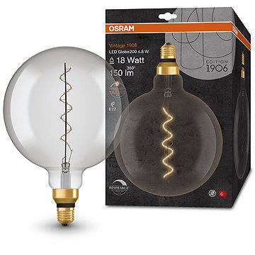 

OSRAM kouřová stmívatelná LED žárovka E27 4,8 W BIG GLOBE, teplá bílá