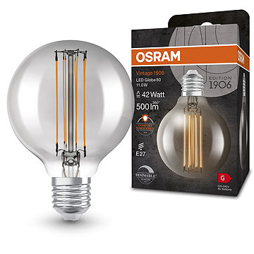 

OSRAM stmívatelná vintage LED žárovka E27 11 W GLOBE, teplá bílá