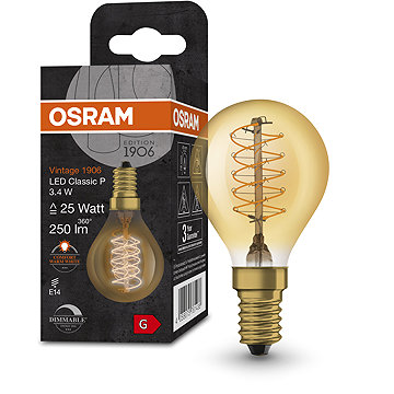 

OSRAM zlatá stmívatelná LED žárovka E14 3,4 W VINTAGE, teplá bílá