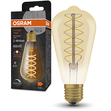 

OSRAM stmívatelná vintage LED žárovka E27 7 W EDISON, teplá bílá