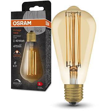 

OSRAM stmívatelná vintage LED žárovka E27 5,8 W EDISON, teplá bílá