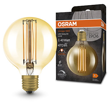 

OSRAM zlatá stmívatelná LED žárovka E27 5,8 W VINTAGE GLOBE, teplá bílá