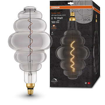 

OSRAM stmívatelná kouřová LED žárovka E27 4,8 W VINTAGE 1906, teplá bílá