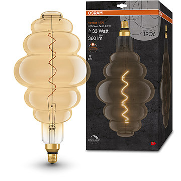 

OSRAM Vintage LED žárovka ve tvaru hnízda E27 4,8 W GOLD VINTAGE, teplá bílá