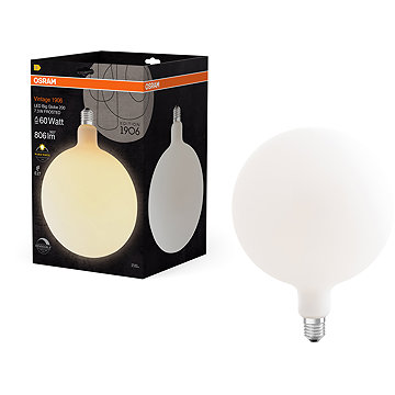 

OSRAM matná LED žárovka velká E27 7.3W VINTAGE GLOBE, teplá bílá