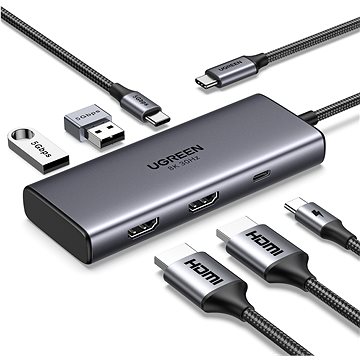 

UGREEN 6-in-1 USB-C to 2*HDMI/2*USB 3.0/PD100W