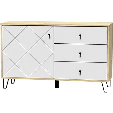 

Komoda Bilbao BL 5, dekor dub artisan, bílý