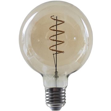

LED Spiral Filament žárovka Globe G95 Amber 4W/230V/E27/1800K/270Lm/360°/Dim