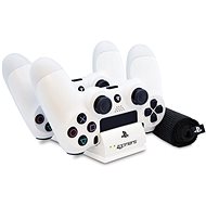 4Gamers Twin Charging Dock White + Microfibre Cloth - PS4 - Charging Station
