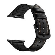 Řemínek Eternico 42mm / 44mm / 45mm Leather and Silicone Band pro Apple Watch černý - Řemínek