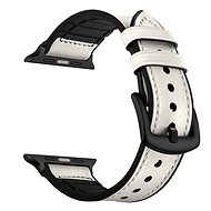 Řemínek Eternico 42mm / 44mm / 45mm Leather and Silicone Band pro Apple Watch béžový - Řemínek