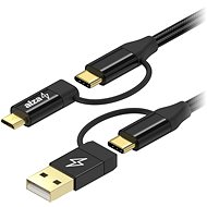 Datový kabel AlzaPower MultiCore 4in1 USB 2m černý