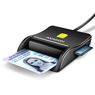 Čtečka eObčanek AXAGON CRE-SM3SD Smart card / ID card & SD/microSD/SIM card FlatReader, USB-A 1.3m cable
