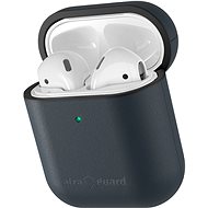 AlzaGuard Genuine Leather Case pro AirPods 1. a 2. generace modré - Pouzdro na sluchátka