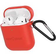 Pouzdro na sluchátka AlzaGuard Premium Silicon Case pro AirPods 1. a 2. generace červené - Pouzdro na sluchátka