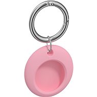 AlzaGuard Circle Silicone Keyring for AirTag Pink - AirTag Key Ring