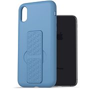 AlzaGuard Liquid Silicone Case with Stand for iPhone X/Xs Blue - Phone Cover