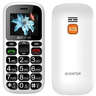 Aligator A321 Senior White + stolní nabíječka - Mobilní telefon