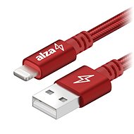 Datový kabel AlzaPower AluCore Lightning MFi (C89) 1m červený - Datový kabel