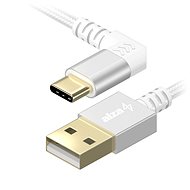 Datový kabel AlzaPower 90Core USB-C 1m stříbrný