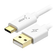 Datový kabel AlzaPower Core Charge 2.0 USB-C 0.1m bílý
