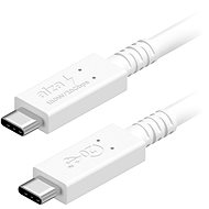 Datový kabel AlzaPower Core USB-C / USB-C USB4, 5A, 100W, 0.5m bílý