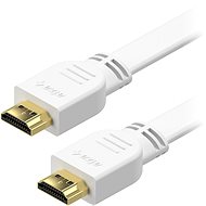 AlzaPower Flat HDMI 1.4 High Speed 4K 1m bílý - Video kabel