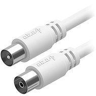 Koaxiální kabel AlzaPower Core Coaxial IEC (M) - IEC (F)  1m bílý