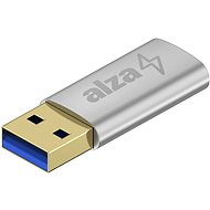 AlzaPower USB-A (M) na USB-C 3.2 (F) stříbrná - Redukce