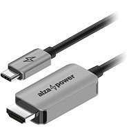 Video kabel AlzaPower Alucore USB-C (M) na HDMI 2.1 8K 60Hz (M) 3m stříbrná