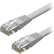 Síťový kabel AlzaPower Patch CAT6 UTP Flat 3m šedý - Síťový kabel