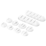 Organizér kabelů AlzaPower Cable Clips Mix 10 pcs bílý - Organizér kabelů